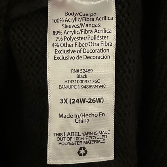 Plus Size Christmas Sweater, Size 3X - Picture 4 of 4